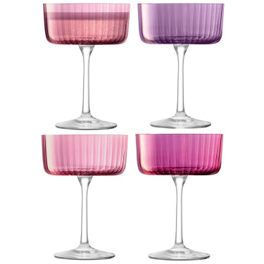 Набор бокалов для шампанского гранатового цвета 230мл (4шт в пак) Gems, LSA international - T2790