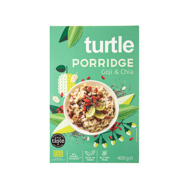 Вівсяна каша з ягодами годжі та насінням чіа без глютену органічна 400г Turtle Breakfast cereals Turtle Breakfast cereals - R0802