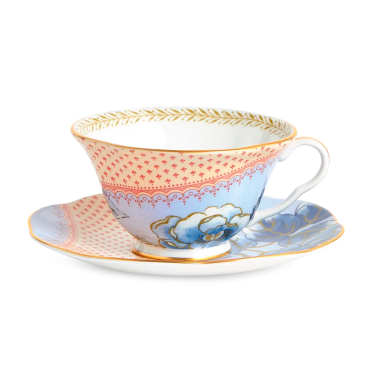 Чашка с блюдцем голубая Butterfly Bloom, Wedgwood - T1144