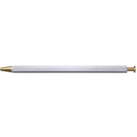 Ручка гелева латунна біла - S2507