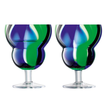 Набір бокалів для вина блакитно-зелених 230мл (2шт в пак) LSA international Folk LSA international Folk - S3337