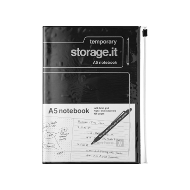 Блокнот A5 чорний з білим Storage.It