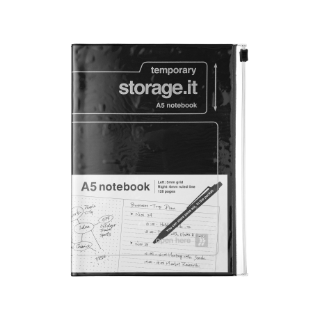 Блокнот A5 чорний з білим Storage.It - D7270
