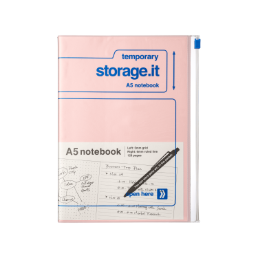 Блокнот A5 рожевий з синім Storage.It