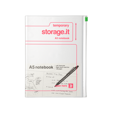Блокнот A5 білий з рожевим Storage.It - D7275