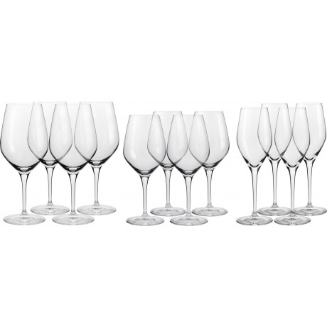 Набір келихів для червоного, білого вина та шампанського (8 + 4 шт) - 15481