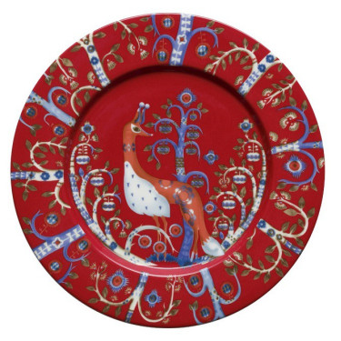Тарелка красная с рисунком 22см Taika, Iittala - 22589