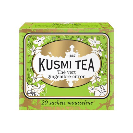 Чай зелений Імбир-Лимон пакет. 20х2,2г, Kusmi Tea - 25172