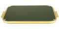 Поднос зелено-золотиста с рельефной поверхностью 40x28см, Kaymet - 33676