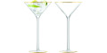 Набір бокалів для коктейлів 225мл (2шт в уп) із золотистою смужкою Celebrate, LSA international - 34737