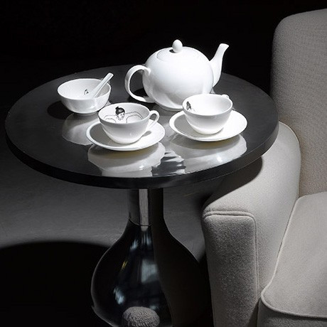 Набір для заварювання чаю фарфоровий білий Оголена леді (4 чашки та чайник), Pols potten - 35641