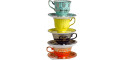 Набор чашек с блюдцами разноцветных (4шт в уп), Pols potten - 35643