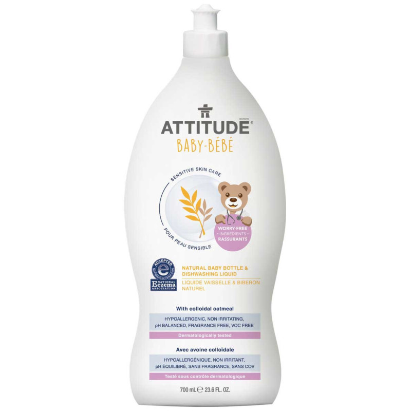 

Засіб для миття дитячого посуду рідкий 700мл Sensitive Skin, Attitude