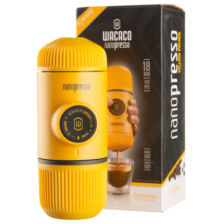 Портативна еспресо кавоварка "Nanopresso" з жовтим чохлом, Wacaco - 44918